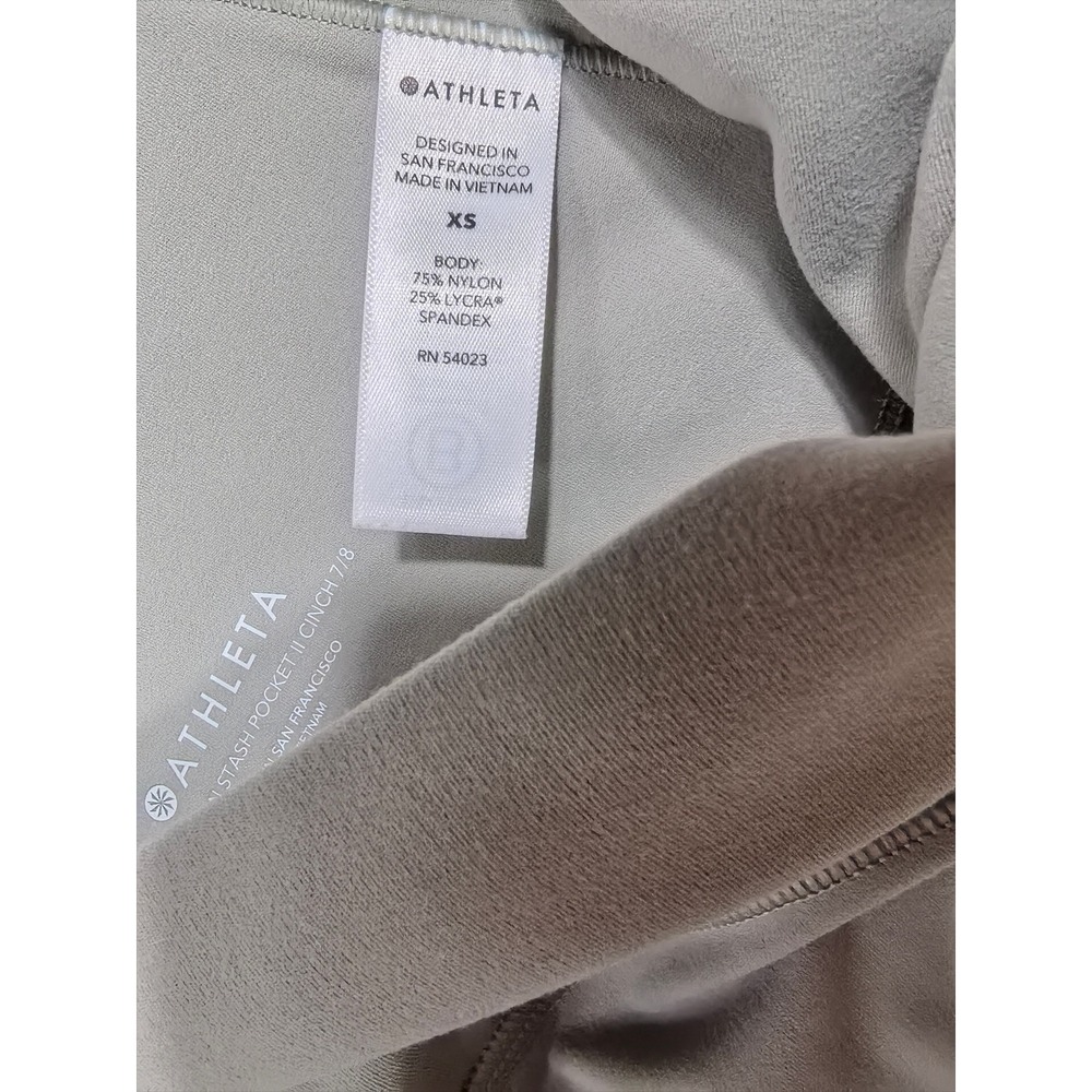 Athleta Salutation Stash Pocket II Cinch 7/8 Leggings Sage Green XS High Rise - Picture 6 of 10